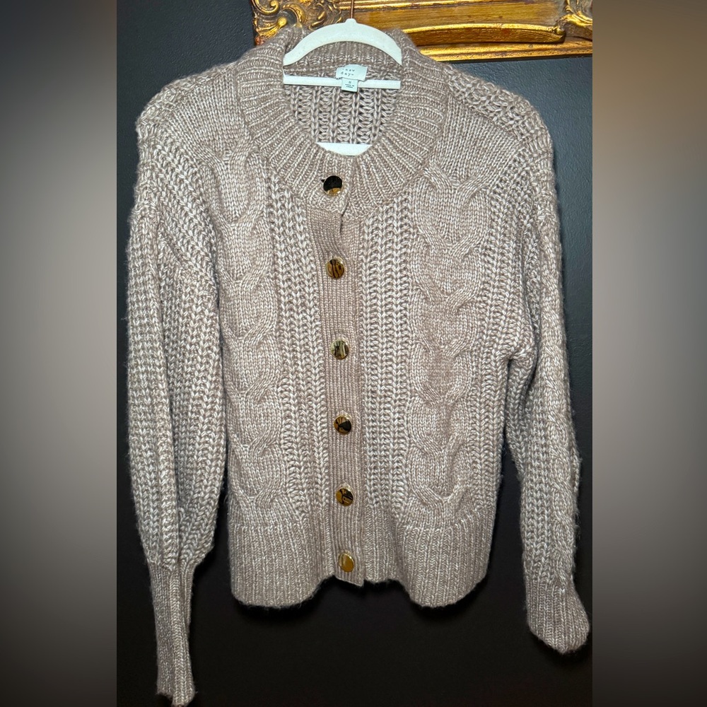 Knit Cardigan with Gold Buttons